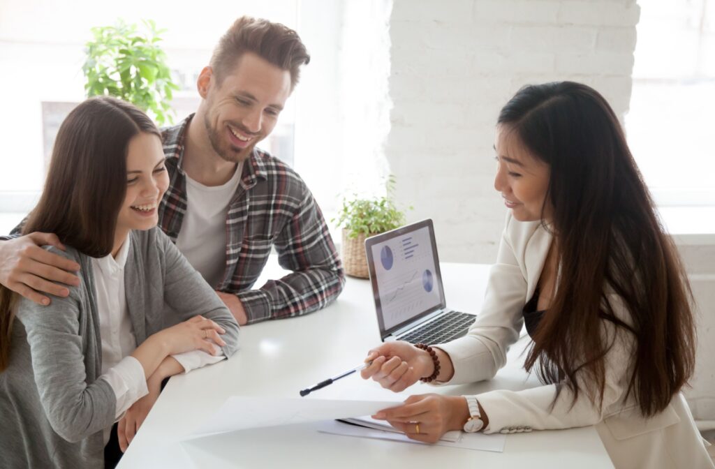 A licensed insolvency trustee providing credit counselling and other debt relief services to a couple.